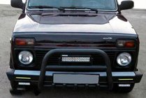 Lada Niva och Urban 1977– Frontbåge (bullbar) QT006 Black (rostfritt stål) foto 3