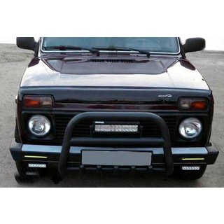 Frontbåge (bullbar) QT006 Black (rostfritt stål) Lada Niva och Urban 1977– foto 3