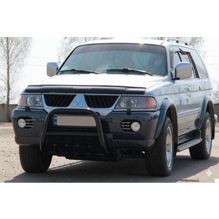 Frontbåge QT006 Black (rostfritt stål) Mitsubishi Pajero Sport 1996–2007 foto 3