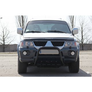 Frontbåge QT006 Black (rostfritt stål) Mitsubishi Pajero Sport 1996–2007 foto 1