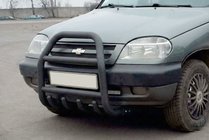 Chevrolet Niva 1998–2020 Kängurubåge QT007 Black (rostfritt stål) foto 4