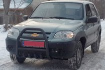 Chevrolet Niva 1998–2020 Kängurubåge QT007 Black (rostfritt stål) foto 1