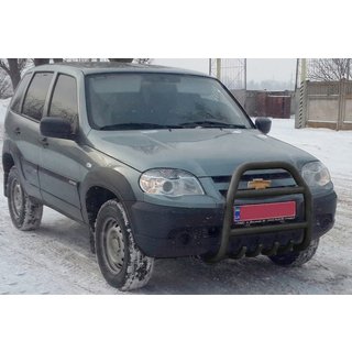 Kängurubåge QT007 Black (rostfritt stål) Chevrolet Niva 1998–2020 foto 3