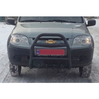 Kängurubåge QT007 Black (rostfritt stål) Chevrolet Niva 1998–2020 foto 2