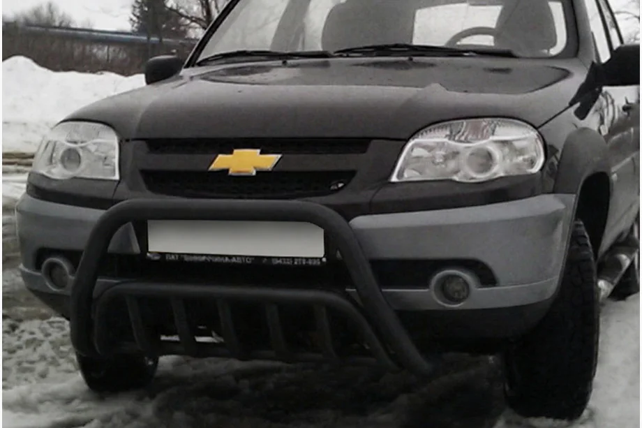 Chevrolet Niva 1998–2020 Kängurubåge WT002 Black (rostfritt stål) Image