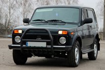 Lada Niva och Urban 1977– Frontbåge (bullbar) QT007 Black (rostfritt stål) foto 2