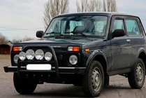 Lada Niva och Urban 1977– Frontbåge (bullbar) QT007 Black (rostfritt stål) foto 4