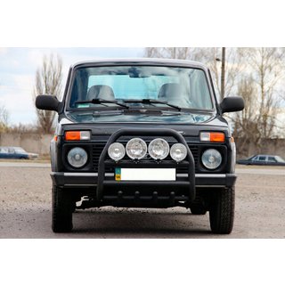 Frontbåge (bullbar) QT007 Black (rostfritt stål) Lada Niva och Urban 1977– foto 1