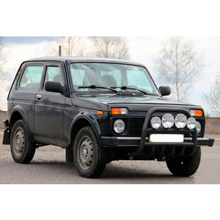 Frontbåge (bullbar) QT007 Black (rostfritt stål) Lada Niva och Urban 1977– foto 3