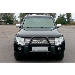 Frontbåge (bullbar) QT007 Black (rostfritt stål) Mitsubishi Pajero Wagon IV 2006–2021 foto 3
