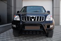 Toyota Land Cruiser Prado 120 2002–2009 Låg frontbåge WT002 Black (rostfritt stål) foto 2