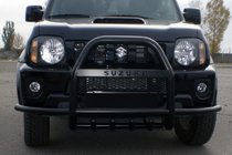 Suzuki Jimny 1998–2018 Kängurubåge QT007-Exclusive Black (med text, rostfritt stål) foto 2