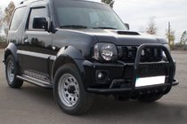 Suzuki Jimny 1998–2018 Kängurubåge QT007-Exclusive Black (med text, rostfritt stål) foto 5