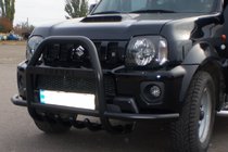 Suzuki Jimny 1998–2018 Kängurubåge QT007-Exclusive Black (med text, rostfritt stål) foto 6