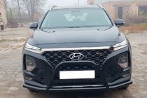 Hyundai Santa Fe 4 2018–2023 Bullbar med "mustasch" WT006 Black (rostfritt stål) foto 2