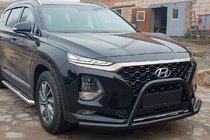 Hyundai Santa Fe 4 2018–2023 Bullbar med "mustasch" WT006 Black (rostfritt stål) foto 3