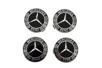 Mercedes-Benz Navkåpor till fälgar 71/75 mm utan ring (4 st, svarta V5) foto 1