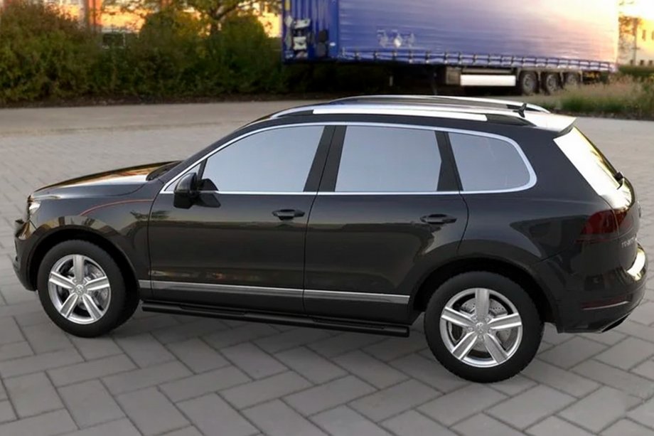 Volkswagen Touareg 2010–2018 Sidorör Black (2 st, rostfritt) Image