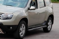 Renault Duster 2008–2017 Sidorör med inlägg Black (2 st, rostfritt stål) foto 2