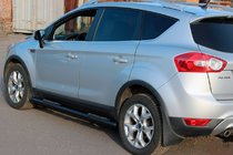 Ford Kuga 2008–2013 Raka sidorör Black (2 st, rostfritt stål) foto 3