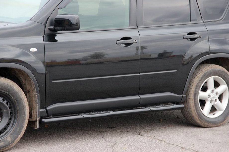 Nissan X-trail T31 2007–2014 Sidorör BB002 Black (2 st, rostfritt stål) Image