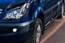Mercedes Sprinter W906 2006–2018 Sidorör Black (2 st, rostfritt stål) d60, lång–extra lång foto 2
