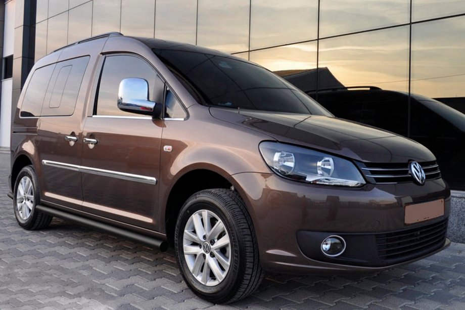 Volkswagen Caddy 2010–2015 Sidorör BB001 Black (2 st., rostfritt stål) Image
