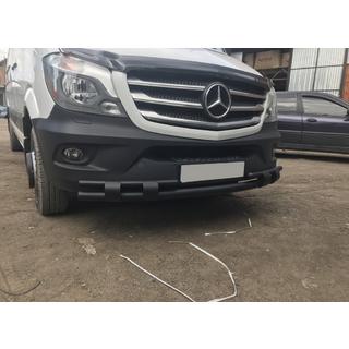 Främre nedre skyddsbåge Shark Black (rostfritt stål) Mercedes Sprinter W906 2006–2018 foto 1