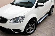 SsangYong Korando 2010–2019 Sidosteg Allmond Grey (2 st, aluminium) foto 1