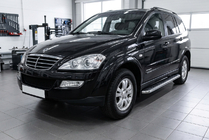 SsangYong Kyron 2005–2014 Sidosteg Maydos V1 (2 st, aluminium ↗ rostfritt stål) foto 1