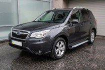 Subaru Forester 2013–2018 Sidosteg Allmond Grey (2 st, aluminium) foto 1