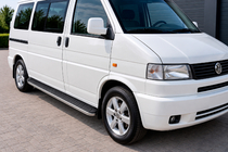 Volkswagen T4 Transporter 1990–2003 Sidosteg Tayga Grey (2 st, aluminium) Endast för kort hjulbas foto 1
