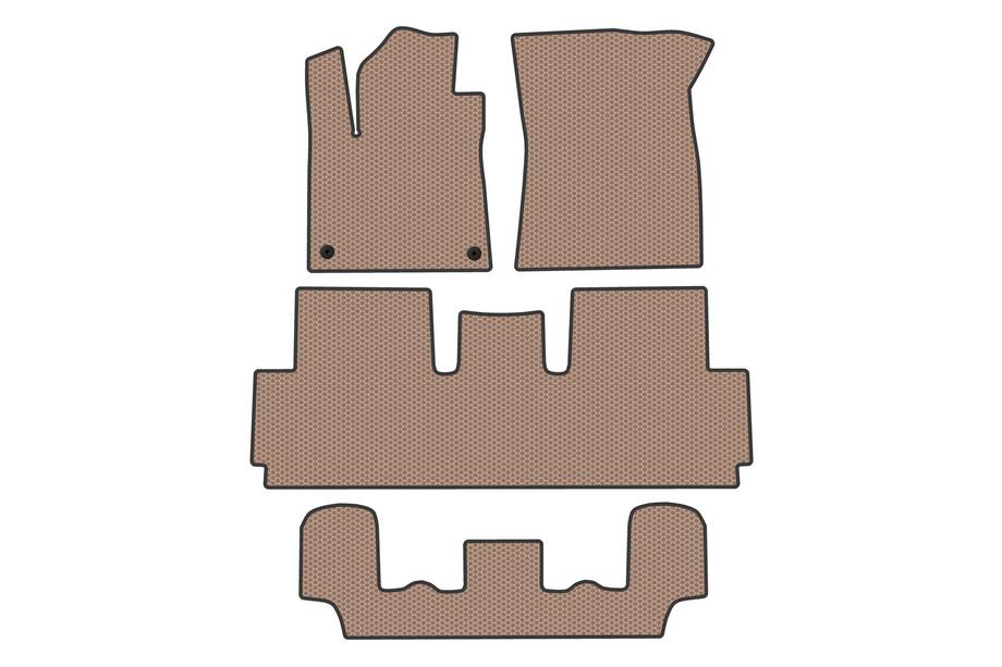 Citroen C-4 Picasso 2013–2022 Gummimattor Carsuit (för Grand, 3 rader, beige) Foto 1