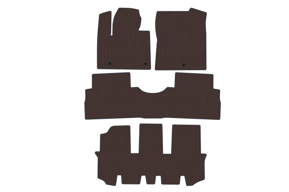 Hyundai Santa Fe 4 2018–2023 Gummimattor Carsuit (3 rader, brun) Image
