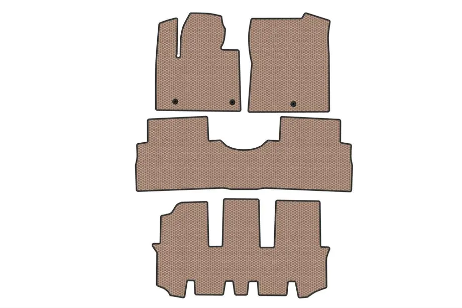 Hyundai Santa Fe 4 2018–2023 Gummimattor Carsuit (3 rader, Beige) Image