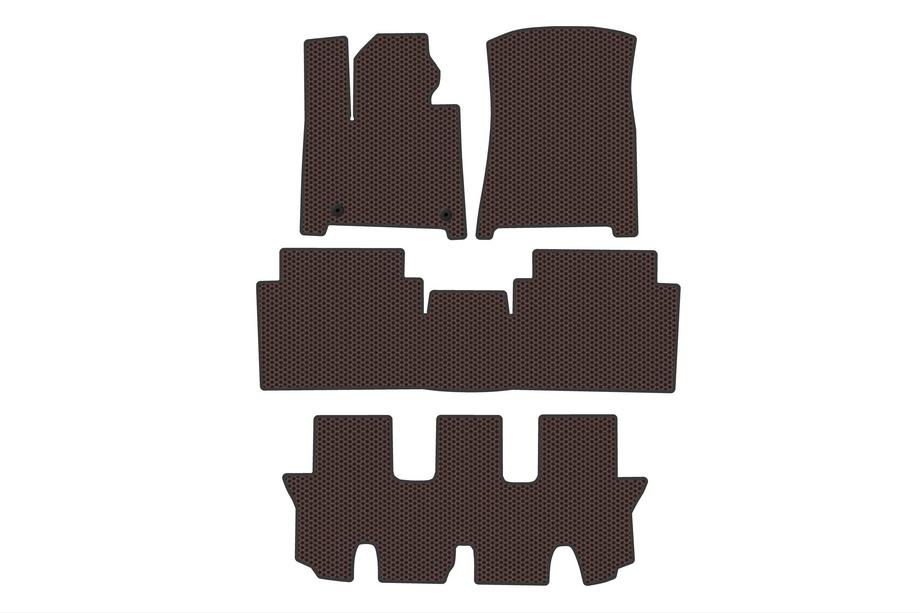 Hyundai Santa Fe 5 2023– Gummimattor Carsuit (3 rader, brun) Image