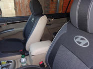 Hyundai Santa Fe 2 2006–2012 Sätesöverdrag (konstläder↗tyg, Premium) foto 7