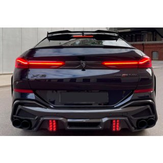Bakre stötfångardiffusor med LRT avgasändrör (för M-Sport 2023+, Carbon) BMW X6 G06 2019–2027 foto 1