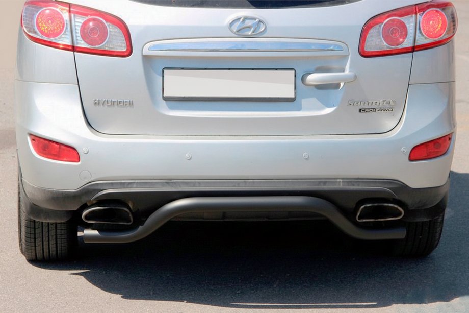 Hyundai Santa Fe 2 2006–2012 Bakre båge AK007-2 Black (rostfritt stål) Image