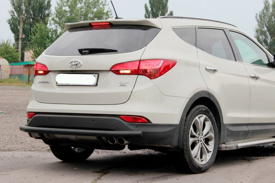 Hyundai Santa Fe 3 2012–2018 Bakre skyddsbåge AK002 Black (rostfritt stål) Image