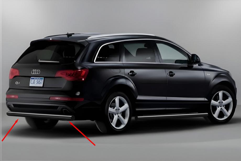 Audi Q7 2005–2015 Bakre skyddsbåge AK002 Black (rostfritt stål) Image