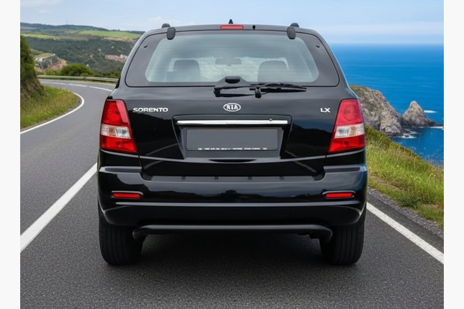 Kia Sorento I BL 2002–2009 Bakre skyddsbåge AK012 Black (rostfritt stål) Image