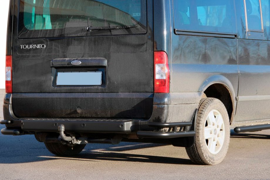 Ford Transit 2000–2014 Bakre hörnbågar AK003-Double Black (rostfritt stål) Image