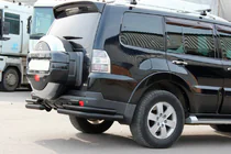 Mitsubishi Pajero Wagon IV 2006–2021 AK003 bakre rollbar, dubbel, svart (rostfritt stål) foto 2