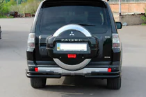 Mitsubishi Pajero Wagon IV 2006–2021 AK003 bakre rollbar, dubbel, svart (rostfritt stål) foto 3