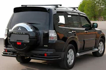 Mitsubishi Pajero Wagon IV 2006–2021 AK003 bakre rollbar, dubbel, svart (rostfritt stål) foto 1