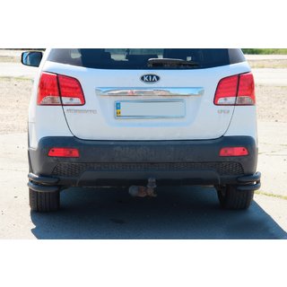 Bakre dubbla hörnbågar AK003-подвійний Black (rostfritt stål) Kia Sorento II XM 2009–2014 foto 2