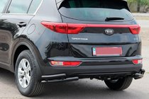 Kia Sportage 2015–2021 Dubbla bakre hörnskydd AK003-подвійний Black (rostfritt stål) foto 1