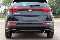 Kia Sportage 2015–2021 Dubbla bakre hörnskydd AK003-подвійний Black (rostfritt stål) foto 2