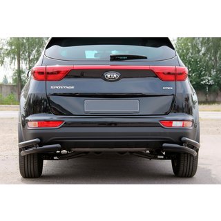 Dubbla bakre hörnskydd AK003-подвійний Black (rostfritt stål) Kia Sportage 2015–2021 foto 2
